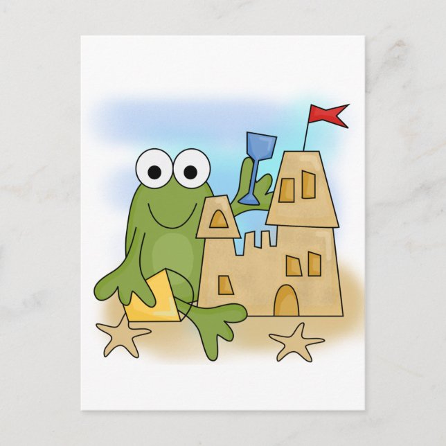 Frog Sand Castle Tshirts and Gifts Postcard (Front)