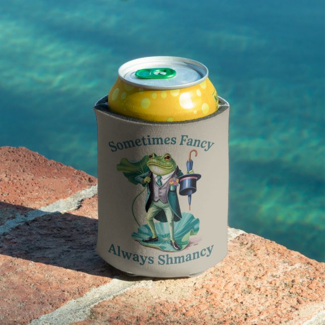 Frog Sarcastic Sometimes Fancy Always Shmancy  Can Cooler (In Situ Pool)