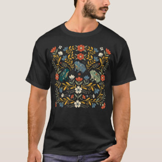 Frog Scandinavian Folk Art Cottagecore Boho T-Shirt
