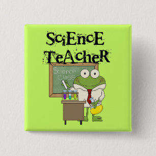 Frog Science Teacher 15 Cm Square Badge