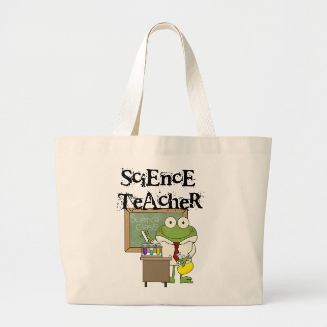 Frog Science Teacher Large Tote Bag (Front)