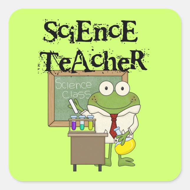 Frog Science Teacher Square Sticker (Front)