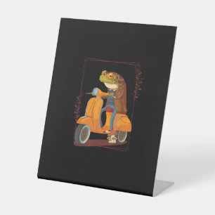 Frog Scooter Mushroom Goblincore Academia Aesthet Pedestal Sign