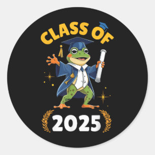Frog Senior Cl Of 2025 Graduate School College Uni Classic Round Sticker