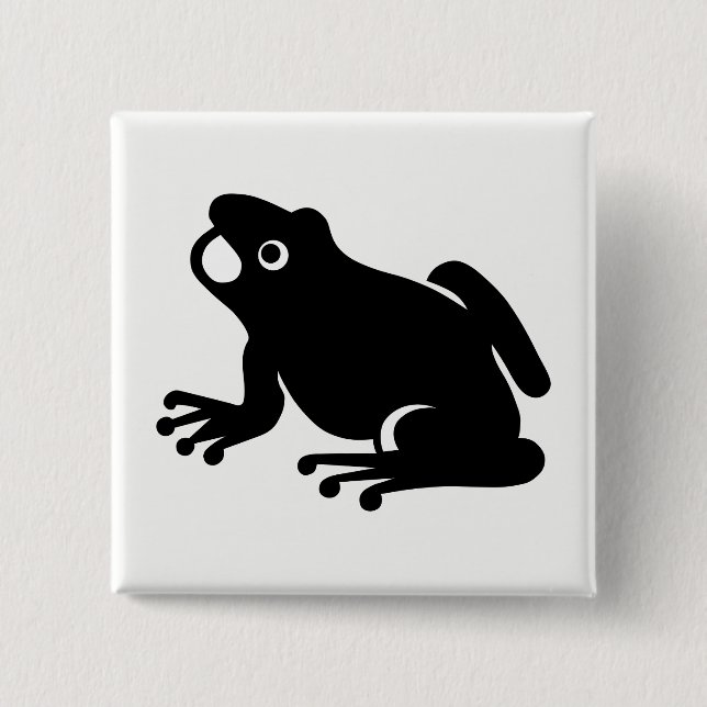 Frog Silhouette 15 Cm Square Badge (Front)