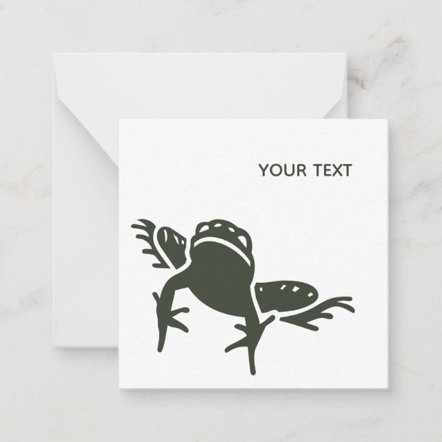Frog Silhouette Personalised Note Card (Front)