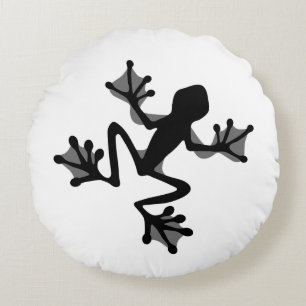 Frog Silhouette Round Cushion