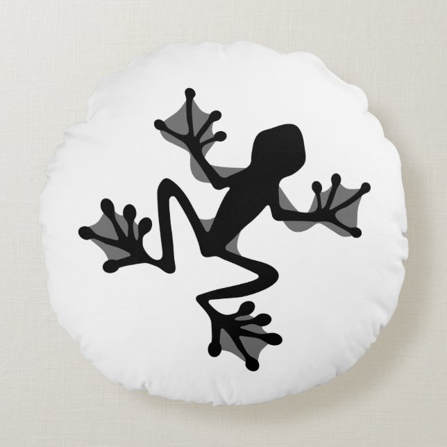 Frog Silhouette Round Cushion (Front)