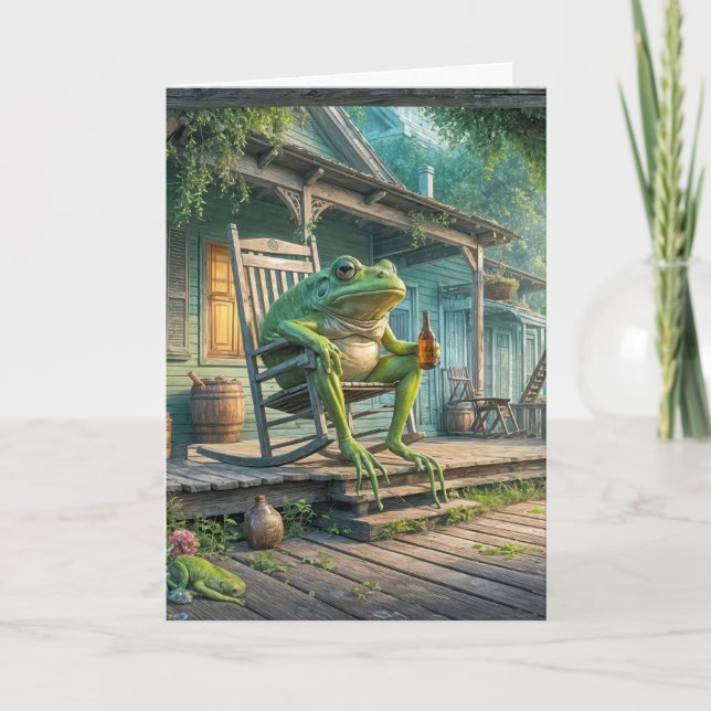 Frog Sitting In A Rocking Chair Card (Front)