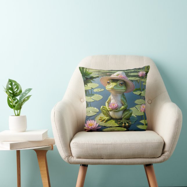 Frog Sitting On a Lily Pad Cushion (Chair)