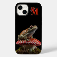 Frog sitting on mushroom Cottagecore