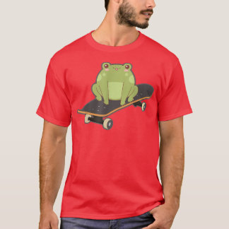 Frog Skateboard Funny Kawaii Toad Playing Japanese T-Shirt