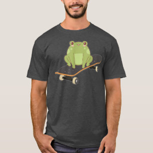 Frog Skateboard Funny Kawaii Toad Playing Japanese T-Shirt