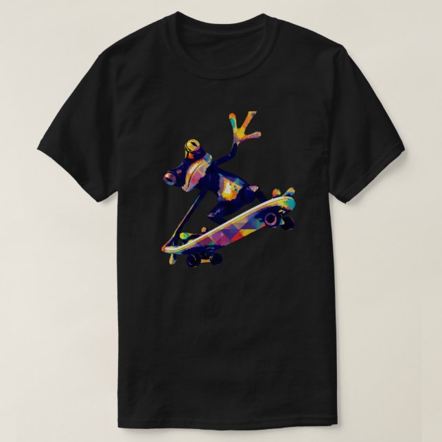 Frog Skateboarding T-Shirt (Design Front)