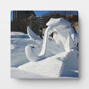 Frog Snow Sculpture, Quebec, Canada Plaque