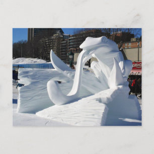 Frog Snow Sculpture, Quebec, Canada Postcard