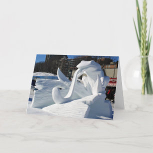 Frog Snow Sculpture, Quebec, Canada Thank You Card