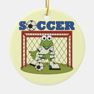 Frog Soccer Goalie T-shirts and Gifts Ceramic Ornament