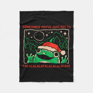 Frog Sometimes You've Just Got To Falalala  Fleece Blanket