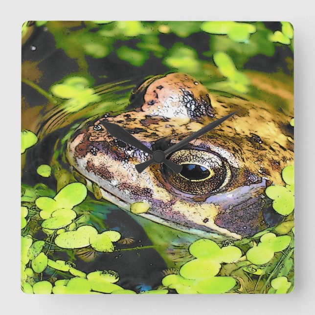 FROG SQUARE WALL CLOCK (Front)
