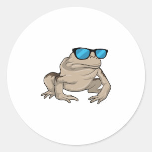 Frog Sunglasses Classic Round Sticker