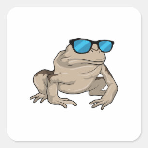 Frog Sunglasses Square Sticker