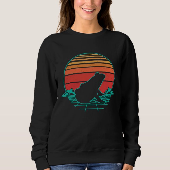 Frog Sunset Retro Vintage Grid Sweatshirt (Front)