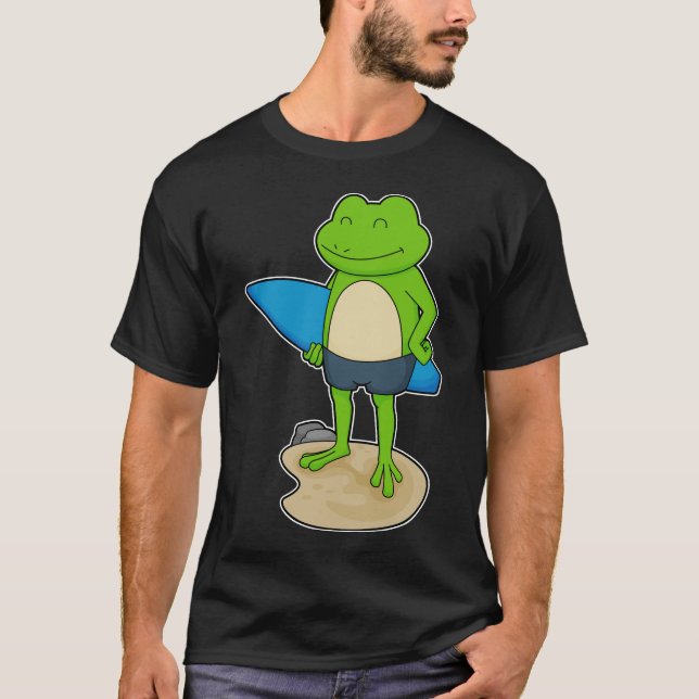 Frog Surfer Surfboard T-Shirt (Front)
