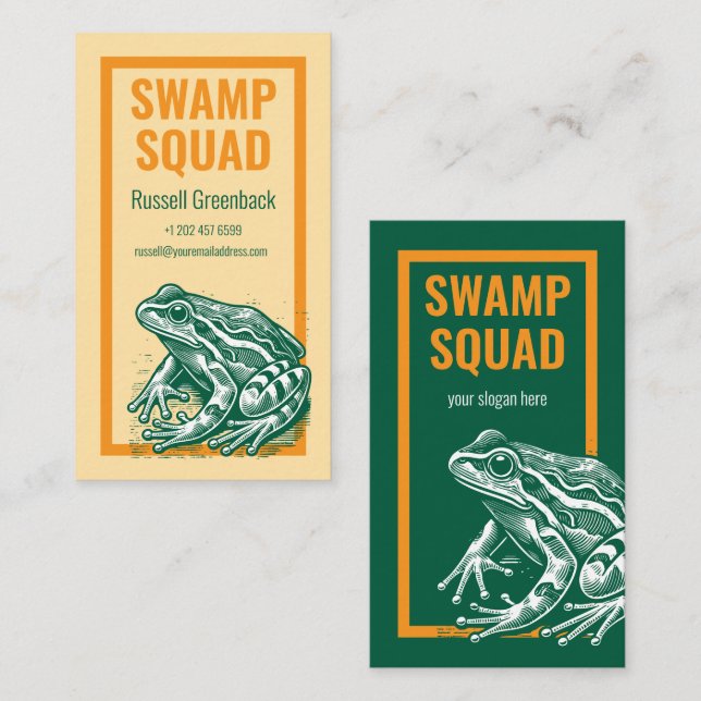 Frog Swamp Life Unique Nature Lover Business Card (Front/Back)