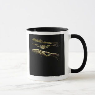 frog swimming in the dark just below the surface mug