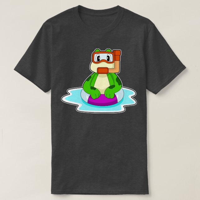 Frog Swimming Snorkel T-Shirt (Design Front)