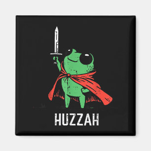 Frog Sword Cape Huzzah Funny Meme Fantasy Boy Kids Magnet