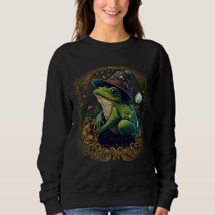 Frog Tarot Card Goth Emo Occult Astrology Women Gi Sweatshirt