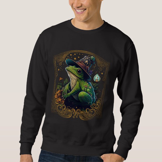 Frog Tarot Card Goth Emo Occult Astrology Women Gi Sweatshirt (Front)
