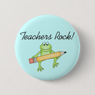 Frog Teachers Rock Tshirts and Gfits 6 Cm Round Badge