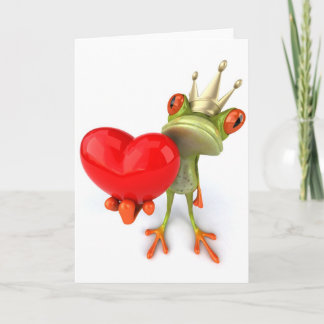 Frog the King Heart Holiday Card