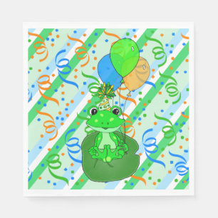 Frog Themed Boy's Birthday Party Napkin