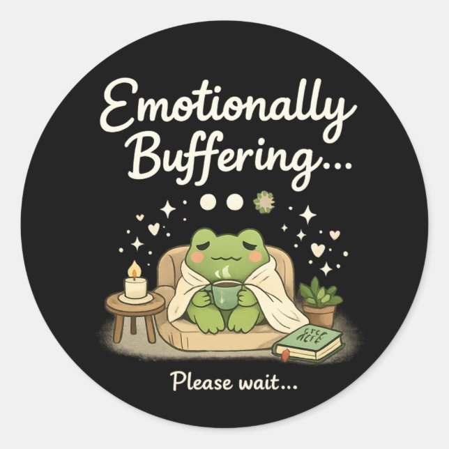 frog therapy meme classic round sticker (Front)