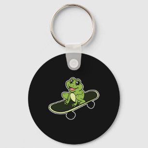 Frog Toad Amphibian Froggy Skateboard Skateboardin Key Ring