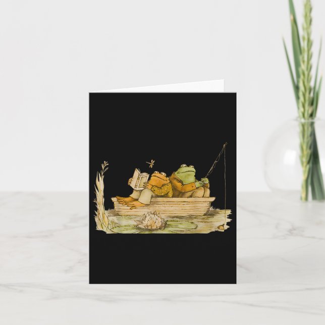 Frog Toad Fishing Vintage Clic Book Frog  Card (Front)