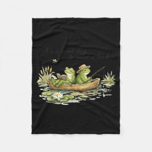 Frog toad read book teachers students kids book fleece blanket