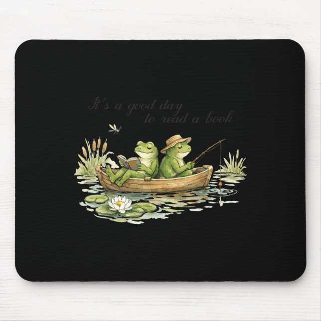 Frog toad read book teachers students kids book mouse pad (Front)