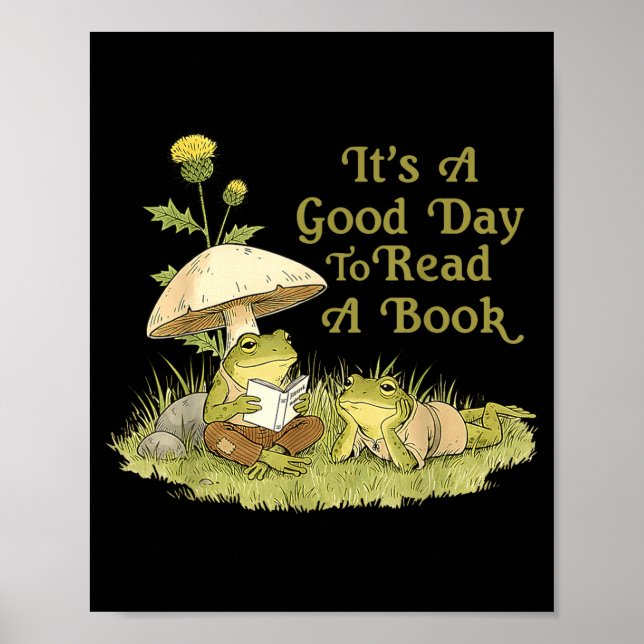 Frog toad read book teachers students kids book poster (Front)