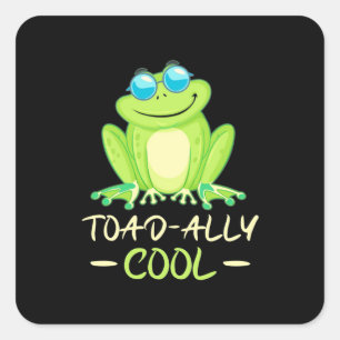 Frog Toadally Cool Square Sticker