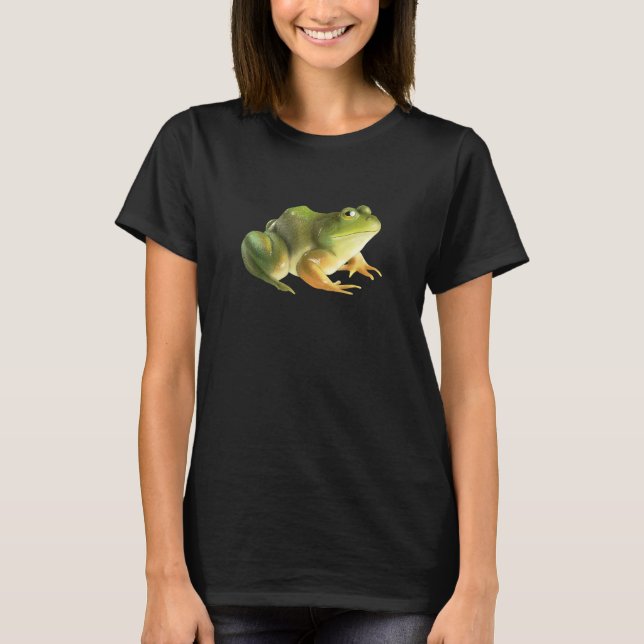 Frog Tree Frog Bullfrog Amphibian Realistic Art T-Shirt (Front)