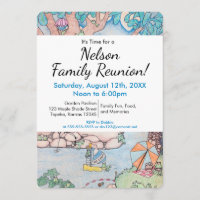 Frog Treehouse Family Reunion Invitation, Custom r