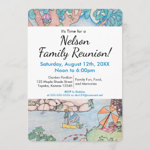 Frog Treehouse Family Reunion Invitation, Custom r Invitation