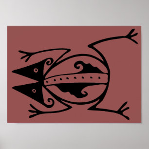 Frog tribal art Argentina ancient folk art Poster