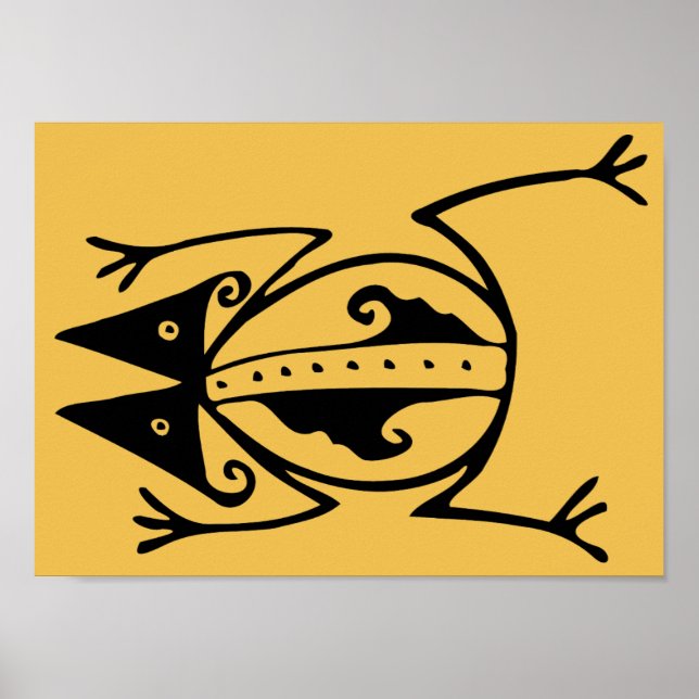 Frog tribal art Argentina ancient folk art Poster (Front)