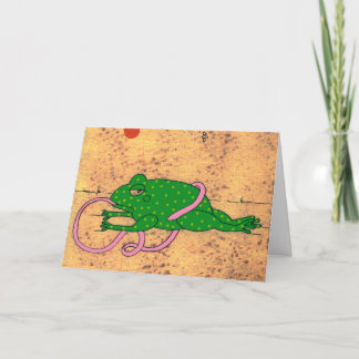 Frog Tripping Over Its Tongue Greeting Card